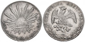 México. 8 reales. 1894. Álamos. ML. (Km-377). Ag. 27,10 g. EBC-. Est...40,00. English: Mexico. 8 reales. 1894. Alamos. ML. (Km-377). Ag. 27,10 g. Almo...