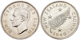 Nueva Zelanda. Jorge VI. 1 corona. 1949. (Km-22). Ve. 28,38 g. SC-. Est...45,00. English: New Zealand. George VI. 1 corona. 1949. (Km-22). Ve. 28,38 g...