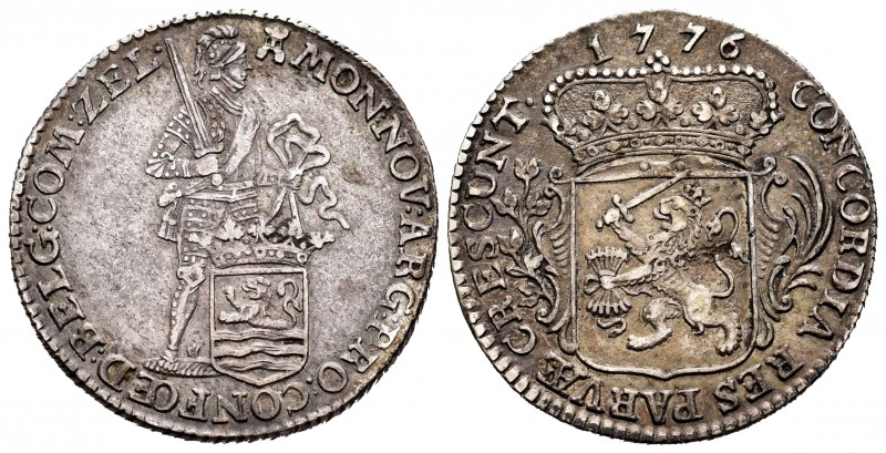 Países Bajos. 1/4 ducado. 1776. Zeeland. (Km-99). (Delm-1008a). Ag. 7,01 g. MBC/...