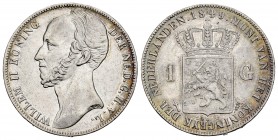 Países Bajos. Wilhelm II. 1 gulden. 1849. Utrecht. (Km-66). Ag. 9,92 g. Rara. EBC/EBC-. Est...120,00. English: Low Countries. Wilhelm II. 1 gulden. 18...
