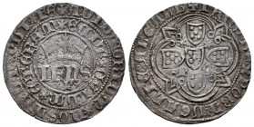 Portugal. Joao I. 10 sueldos. (1385-1433). Oporto. (Gomes-46.06). Ve. 2,64 g. P entre x y marca a la izquierda de la corona. MBC+. Est...75,00. Englis...