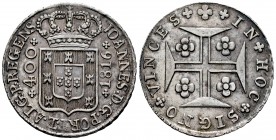 Portugal. Joao Príncipe Regente. 400 reis. 1816. (Km-331). Ag. 13,44 g. Ligeramente limpiada. EBC-. Est...40,00. English: Portugal. Joao, Prince Regen...