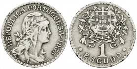 Portugal. 1 escudo. 1935. (Km-578). (Gomes-25.06). 7,81 g. Para circular por las Azores. Golpecitos en el canto. Rara. MBC-. Est...100,00. English: Po...