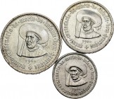 Portugal. Lote de 3 piezas de plata de Portugal de 1960, 5, 10 y 20 escudos, del V Centenario del fallecimiento del príncipe Enrique. SC-. Est...30,00...
