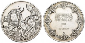 Medalla. Anv.: Escena del Entierro del Conde de Orgaz . Ag. 31,45 g. Homenaje al Greco. EBC. Est...15,00. English: Medalla. Anv.: Escena del Entierro ...