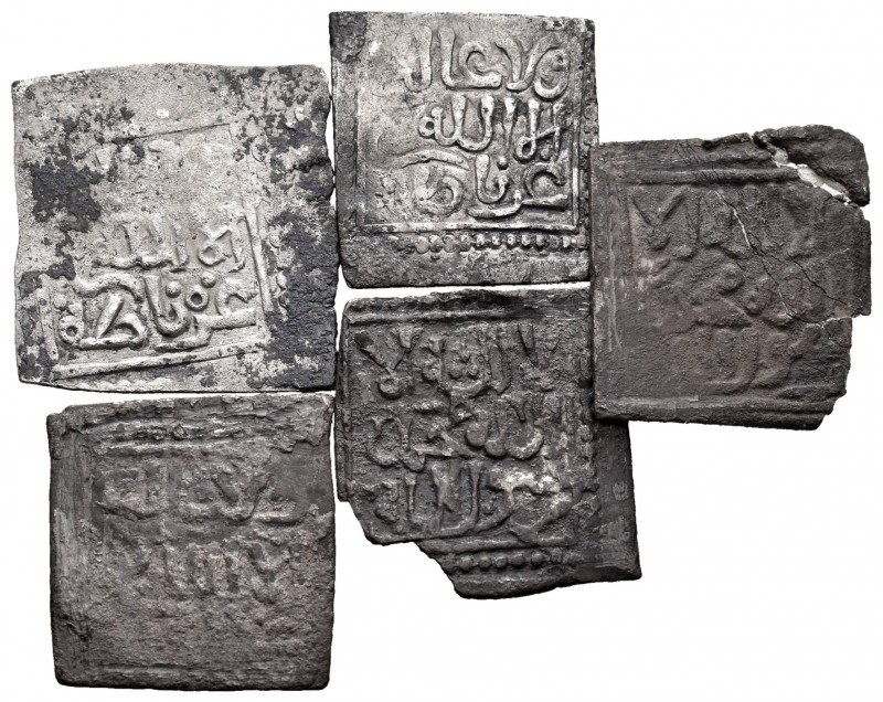Lote de 5 monedas Nazaríes de 1/2 dirhem. (Medina-tipos 262 al 270). A EXAMINAR....