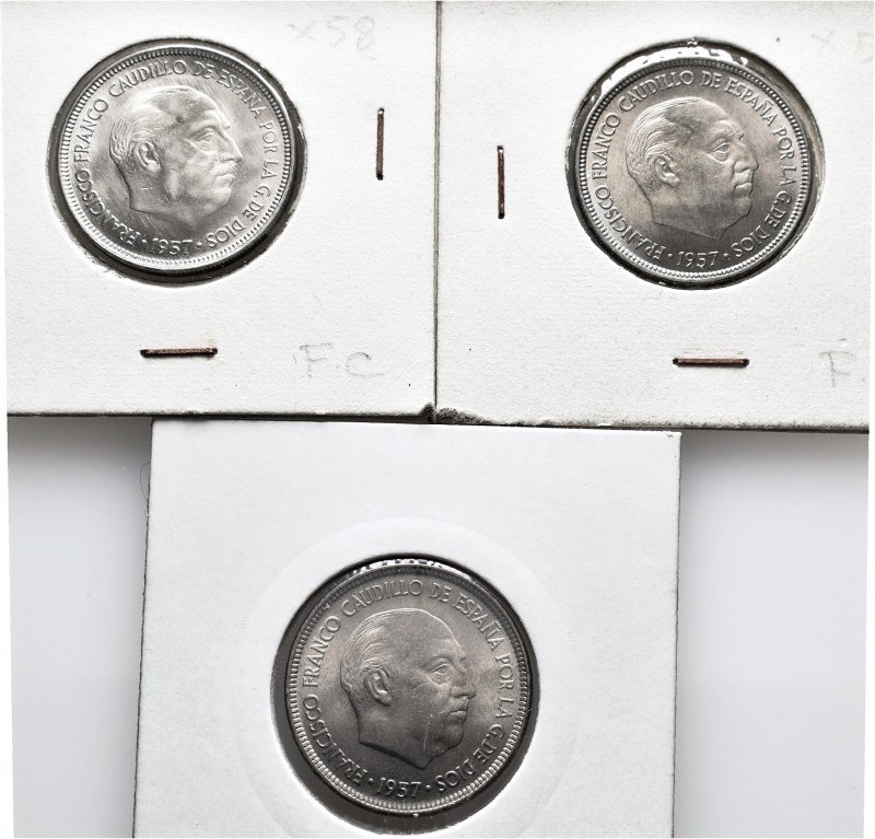 Lote de 3 piezas de 5 pesetas de 1985*58. A EXAMINAR. SC. Est...100,00. English:...