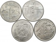 Lote de 4 monedas de China de 1 yuan, en plata, conmemorativas de: Mao Ze Dong";  "35 Aniversario de la República Popular"; "35 Año Internacional de l...