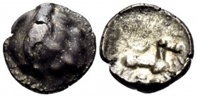 CELTIC, Northeast Gaul. Remi. Circa 2nd-1st century BC. 1/4 Stater (Electrum (plated), 11 mm, 1.50 g). Stylised head. Rev. Stylised horse right; below...
