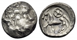 CELTIC, Eastern Celts. Skordoski in Syrmia, Circa 3rd-2nd century BC. Drachm (?) (Silver, 11 mm, 0.95 g, 4 h), imitating Alexander III (obverse) and P...