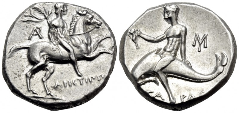 CALABRIA. Tarentum. Circa 240-228 BC. Didrachm or nomos (Silver, 19 mm, 6.57 g, ...