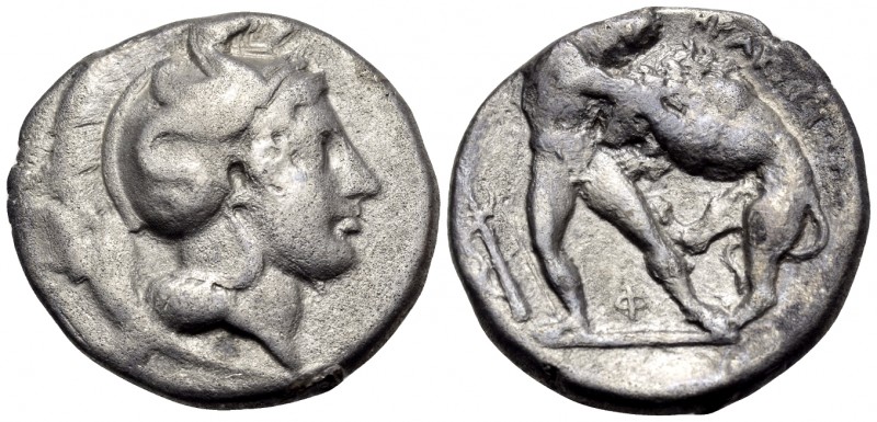 LUCANIA. Herakleia. Circa 420/15-390 BC. Nomos (Silver, 22 mm, 7.34 g, 1 h). Hea...