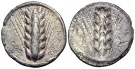LUCANIA. Metapontum. Circa 510-470 BC. Stater (Silver, 23.5 mm, 7.90 g, 12 h). META (retrograde) Ear of barley with seven grains. Rev. Ear of barley w...