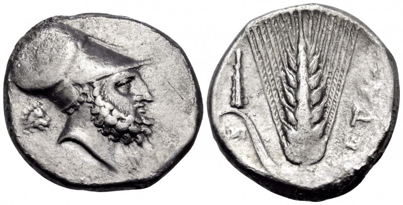LUCANIA. Metapontum. Circa 340-330 BC. Nomos or Didrachm (Silver, 20 mm, 7.83 g,...