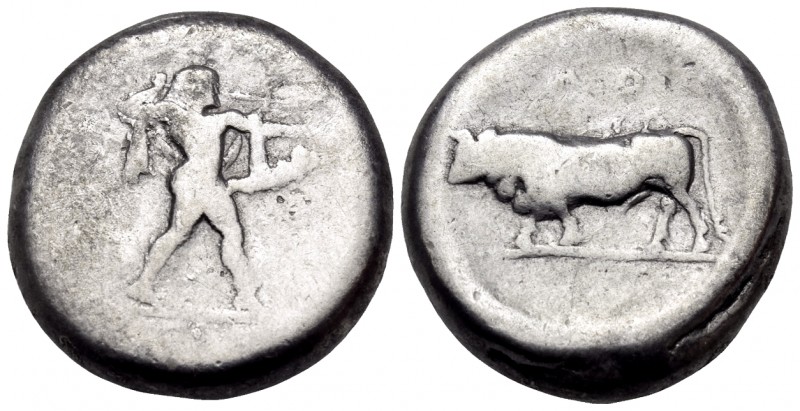 LUCANIA. Poseidonia. Circa 470-445 BC. Stater (Silver, 18 mm, 7.58 g, 10 h). [ΠO...