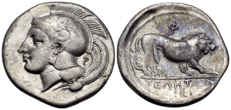 LUCANIA. Velia. Circa 340-334 BC. Didrachm or nomos (Silver, 23 mm, 7.33 g, 3 h)...