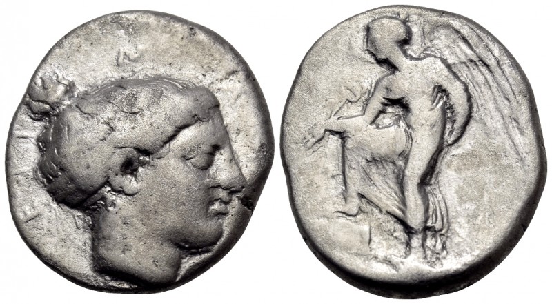 BRUTTIUM. Terina. Circa 420-400 BC. Nomos (Silver, 21 mm, 7.40 g, 6 h). TEPI-NAI...