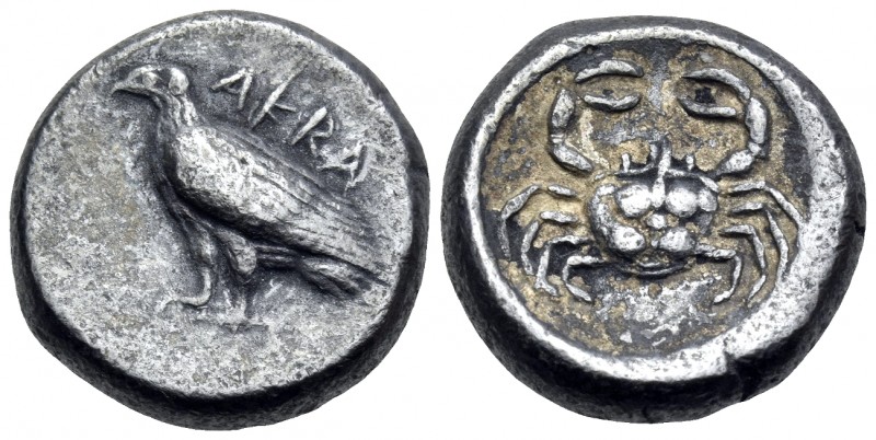 SICILY. Akragas. Circa 490-483 BC. Didrachm (Silver, 17.5 mm, 8.51 g, 5 h). AKRA...