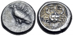 SICILY. Akragas. Circa 490-483 BC. Didrachm (Silver, 17.5 mm, 8.51 g, 5 h). AKRA Eagle standing to left. Rev. Crab seen from above. SNG ANS 943-5. Wes...