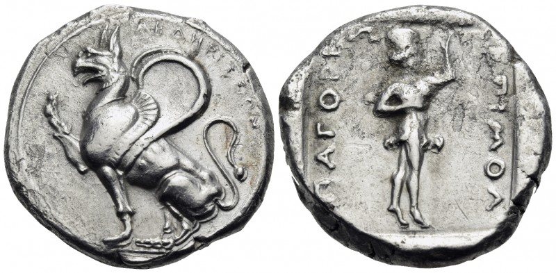 THRACE. Abdera. Circa 411/0-386/5 BC. Tetradrachm (Silver, 24 mm, 12.62 g, 3 h),...