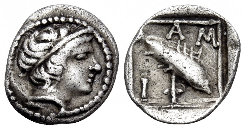 MACEDON. Amphipolis. late 5th-early 4th century BC. Obol (Silver, 10 mm, 0.40 g,...