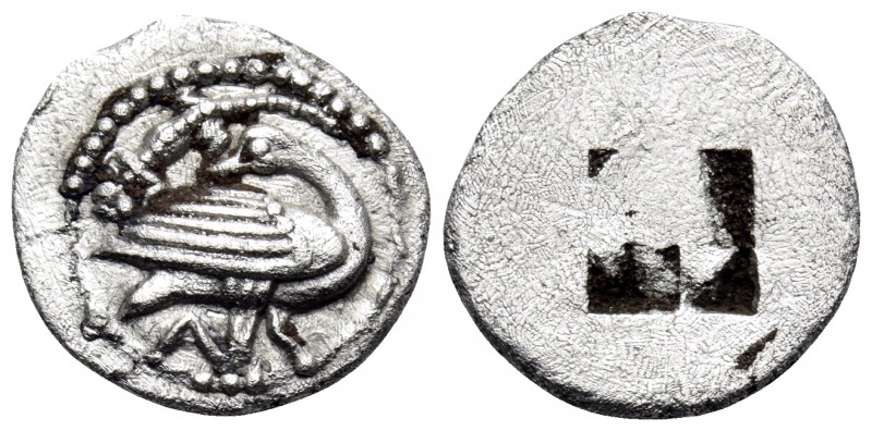 MACEDON. Eion. Circa 460-400 BC. Trihemiobol (Silver, 12 mm, 0.82 g). Goose stan...