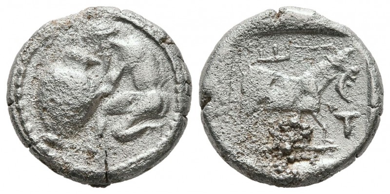 MACEDON. Terone. Late 5th century BC. Tetrobol (Silver, 14 mm, 2.31 g, 1 h). Sat...