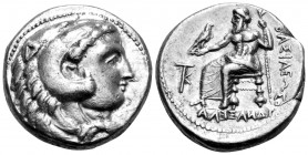 KINGS OF MACEDON. Alexander III ‘the Great’, 336-323 BC. Tetradrachm (Silver, 24 mm, 16.55 g, 11 h), Kition, 325-320. Head of Herakles to right, weari...
