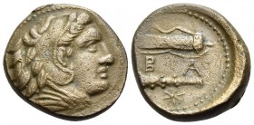 KINGS OF MACEDON. Alexander III ‘the Great’, 336-323 BC. Hemiobol (Bronze, 18 mm, 6.24 g, 8 h), uncertain mint in Macedon, circa 325-310 BC. Head of H...