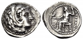 KINGS OF MACEDON. Alexander III 'the Great', 336-323 BC. Hemidrachm (Silver, 14 mm, 2.05 g, 12 h), Babylon, circa 324/3 BC. Head of youthful Herakles ...