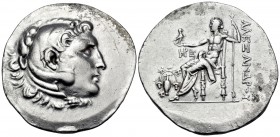 KINGS OF MACEDON. Alexander III ‘the Great’, 336-323 BC. Tetradrachm (Silver, 33 mm, 16.65 g, 12 h), Temnos, circa 188-170. Head of youthful Herakles ...