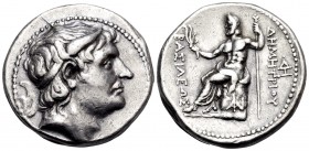 KINGS OF MACEDON. Demetrios I Poliorketes, 306-283 BC. Tetradrachm (Silver, 26.5 mm, 16.96 g, 9 h), Pella, c. 292-291. Diademed head of Demetrios to r...