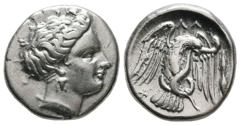 EUBOIA. Chalkis. Circa 290-273/1 BC. Drachm (Silver, 16 mm, 3.58 g, 11 h). Head ...