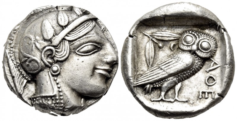 ATTICA. Athens. Circa 460-455 BC. Tetradrachm (Silver, 24 mm, 17.20 g, 2 h). Hea...