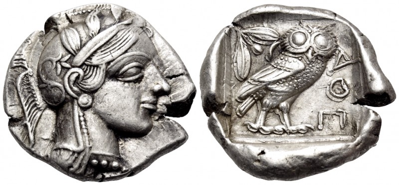 ATTICA. Athens. Circa 449-404 BC. Tetradrachm (Silver, 27 mm, 17.15 g, 5 h), mid...