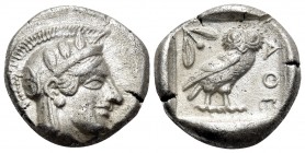 ATTICA. Athens. Circa 454-404 BC.. Drachm (Silver, 15 mm, 4.15 g, 12 h), late 440s - early 430s. Head of Athena to right, wearing crested Attic helmet...