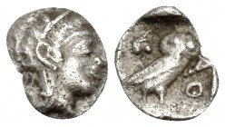 ATTICA. Athens. Circa 454-404 BC. Hemiobol (Silver, 8 mm, 0.29 g, 2 h). Helmeted head of Athena to right. Rev. AΘE Owl standing to right, head facing ...
