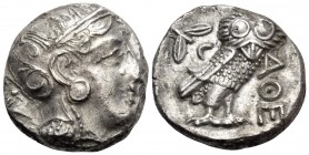 ATTICA. Athens. Circa 355-294 BC. Tetradrachm (Silver, 24 mm, 16.68 g, 7 h). Head of Athena to right, with profile eye and wearing an Attic helmet ado...