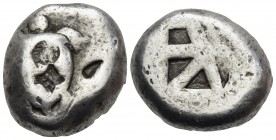ISLANDS OFF ATTICA, Aegina. Circa 500/490-480 BC. Stater (Silver, 19 mm, 12.25 g), "small skew" reverse. Sea turtle, with a line of pellets down the b...