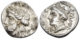PAPHLAGONIA. Kromna. Circa 340 BC. Drachm (Silver, 17 mm, 3.54 g, 12 h). Laureate head of Zeus to left, his hair partially rolled at the back of his h...