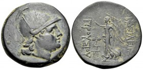 KINGS OF BITHYNIA. Prusias II Cynegos, 182-149 BC. (Bronze, 30 mm, 15.44 g, 11 h). Head of Athena to right, wearing crested Attic helmet. Rev. ΒΑΣΙΛΕΩ...