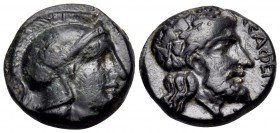 MYSIA. Astyra. Tissaphernes, circa 400-395 BC. (Bronze, 12.5 mm, 2.05 g, 9 h). Helmeted head of Athena to right. Rev. [ΤΙ]ΣΣΑΦΕΡΝ[ΟΥ] Ivy-wreathed hea...