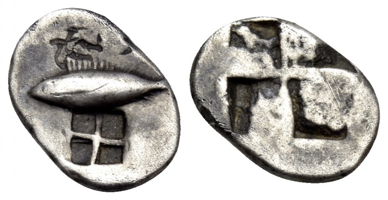 MYSIA. Kyzikos. Circa 6th century BC. Obol (Silver, 10 mm, 0.65 g). Tunny fish s...