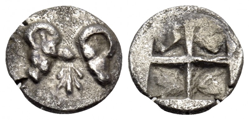 TROAS. Kebren. Circa 5th century BC. Obol (Silver, 8.5 mm, 0.51 g). Confronted h...