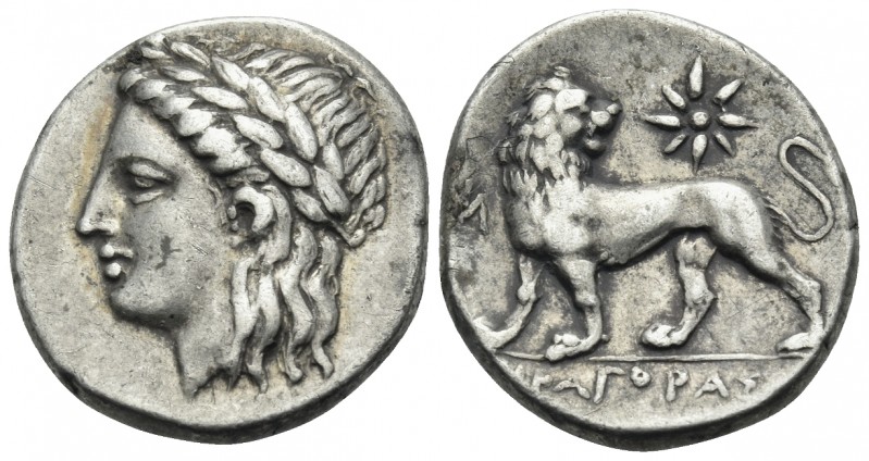 IONIA. Miletos. Circa 340-325 BC. Drachm (Silver, 16 mm, 3.63 g, 12 h), Diagoras...