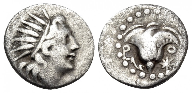 ISLANDS OFF CARIA, Rhodos. Rhodes. Circa 188-84 BC. Diobol (Silver, 10.5 mm, 0.8...