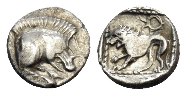 CARIA OR LYCIA. Uncertain. Circa 5th century BC. Tetartemorion (Silver, 6 mm, 0....