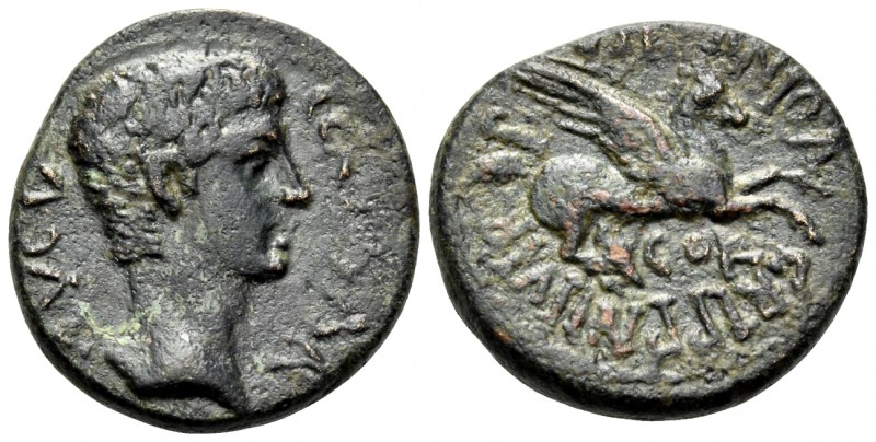 CORINTHIA. Corinth. Gaius (Caligula), 37-41. As (Bronze, 21 mm, 7.35 g, 2 h), un...