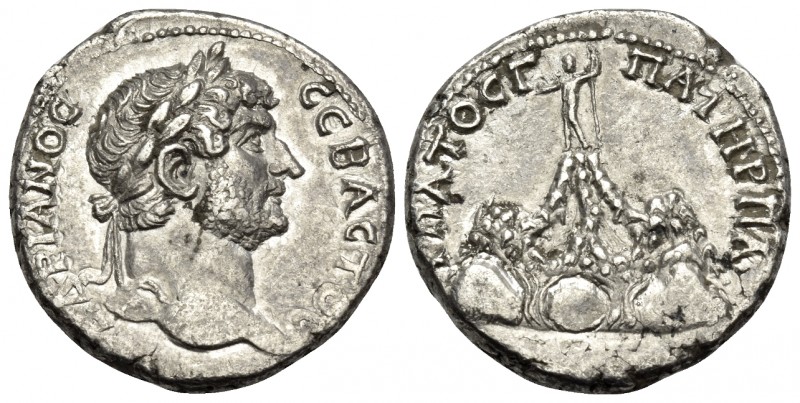 CAPPADOCIA. Caesaraea-Eusebia. Hadrian, 117-138. Didrachm (Silver, 21 mm, 6.03 g...