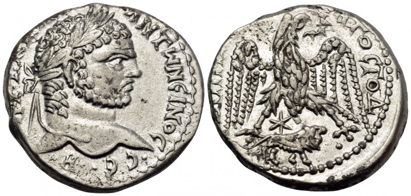 SYRIA, Coele-Syria. Heliopolis. Caracalla, 198-217. Tetradrachm (Silver, 24 mm, ...